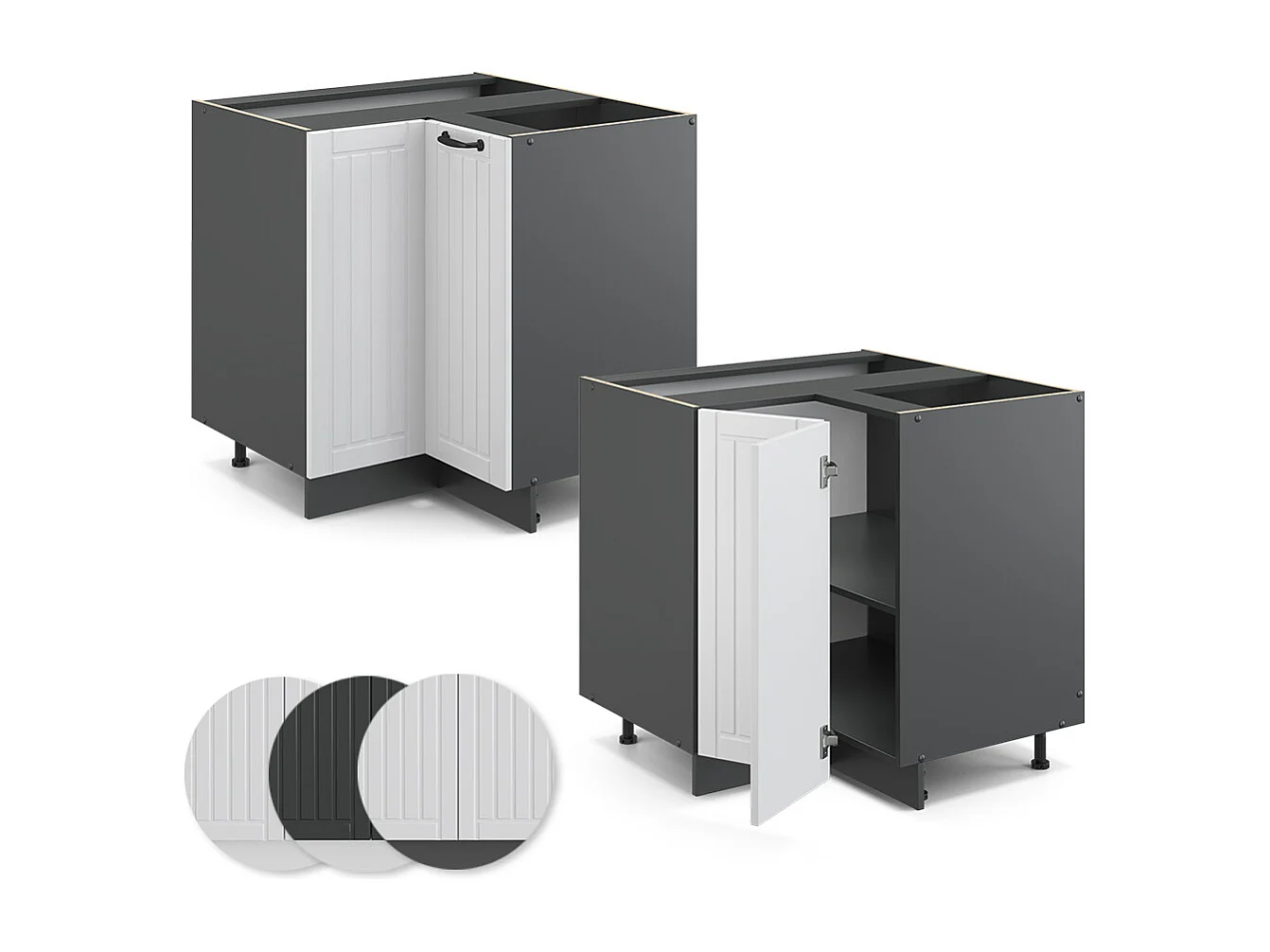 Mobile ad angolo cucina bianco casa di campagna 80.5x60x82 fame-line