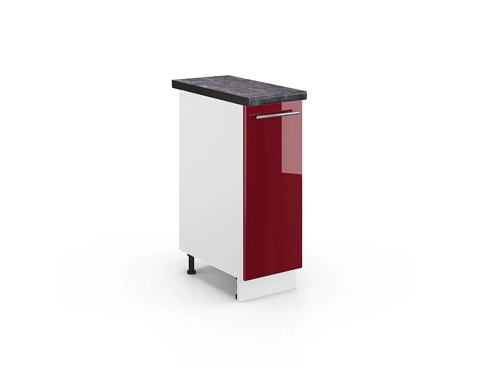 Meuble de cuisine rouge bordeaux haute brillance 30x60x82 fame-line