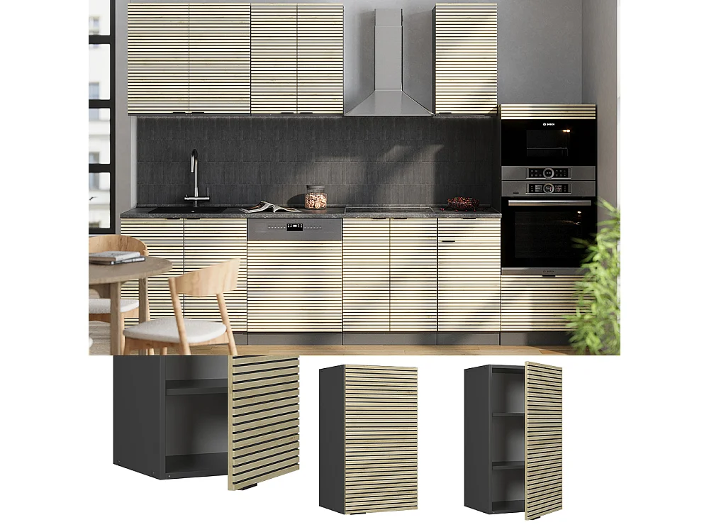 Elément haut de cuisine panneau en chêne 40x34.1x72 fame-line