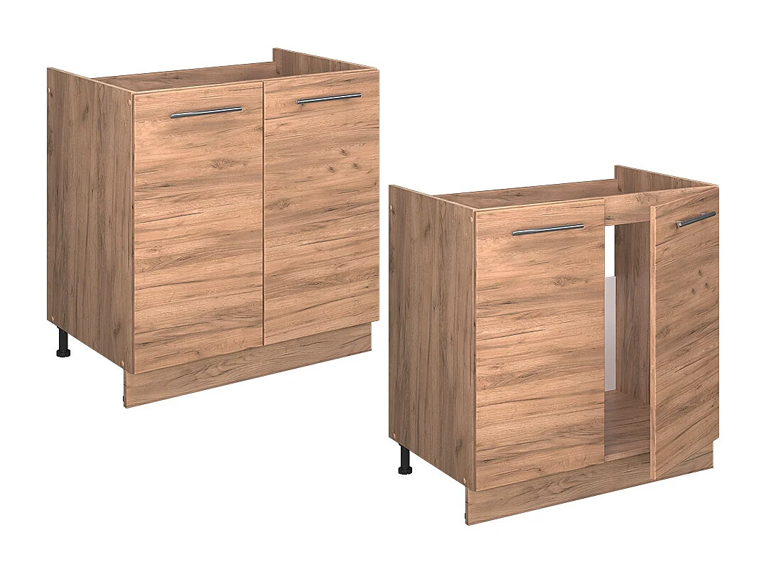 Armario bajo para fregadero roble dorado 80x51.6x82 fame-line