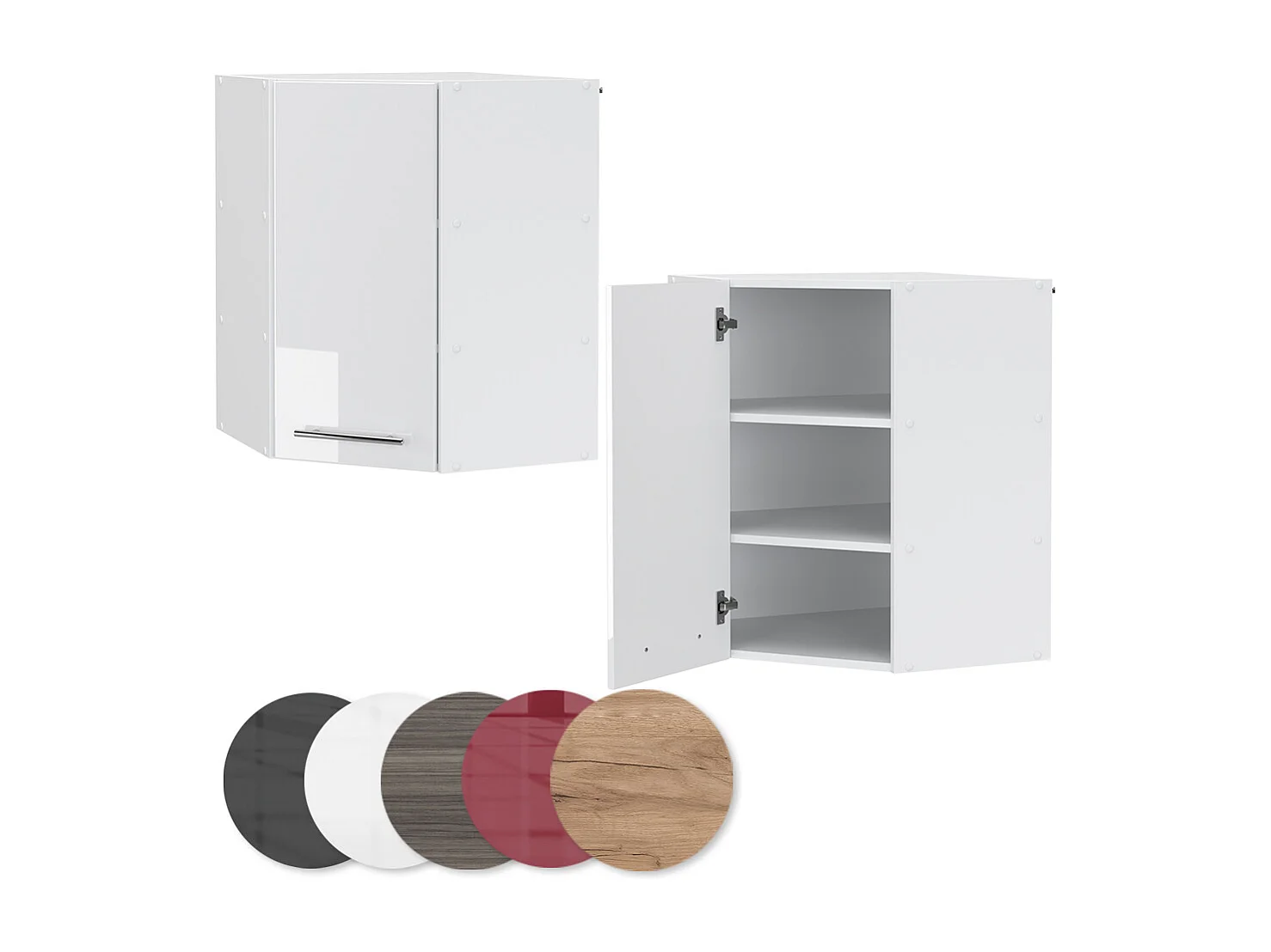 Elément haut de cuisine blanc haute brillance 57x34.1x72 fame-line