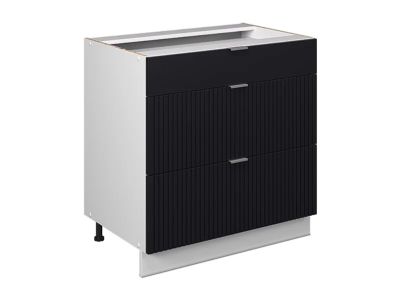 Mueble bajo de cocina rayas negras 80x51.6x82 fame-line