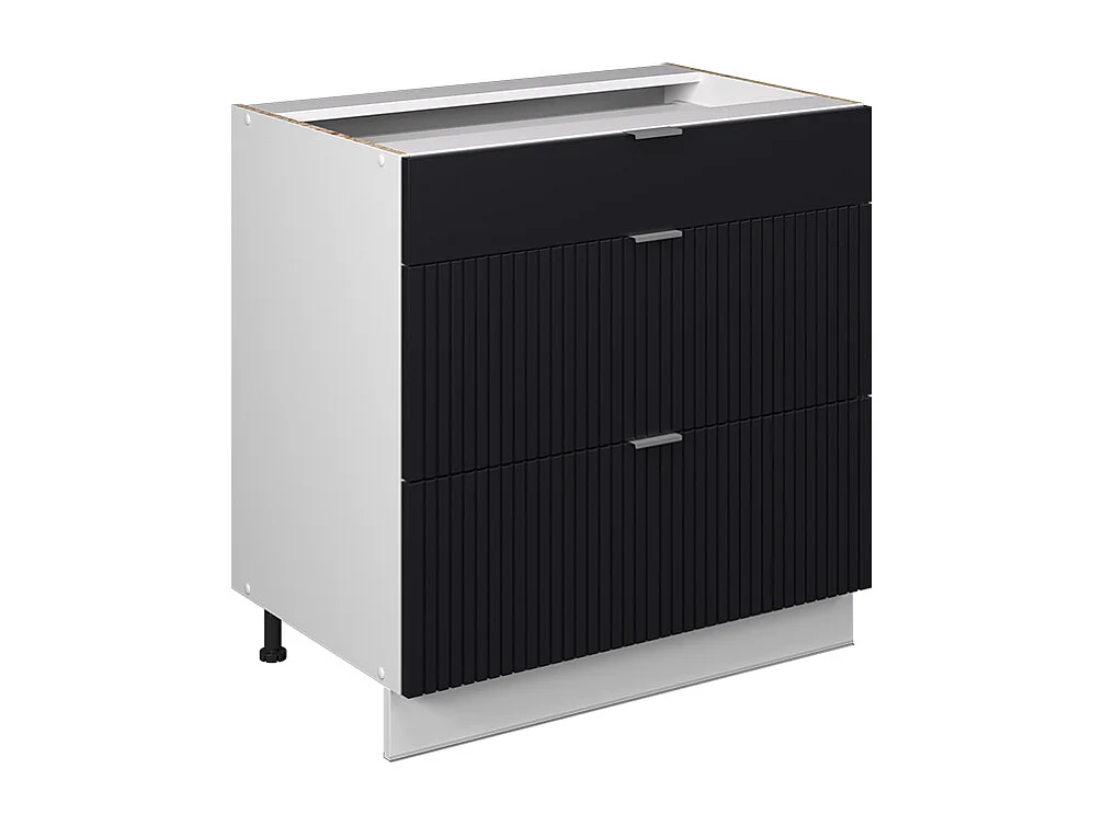 Mueble bajo de cocina rayas negras 80x51.6x82 fame-line