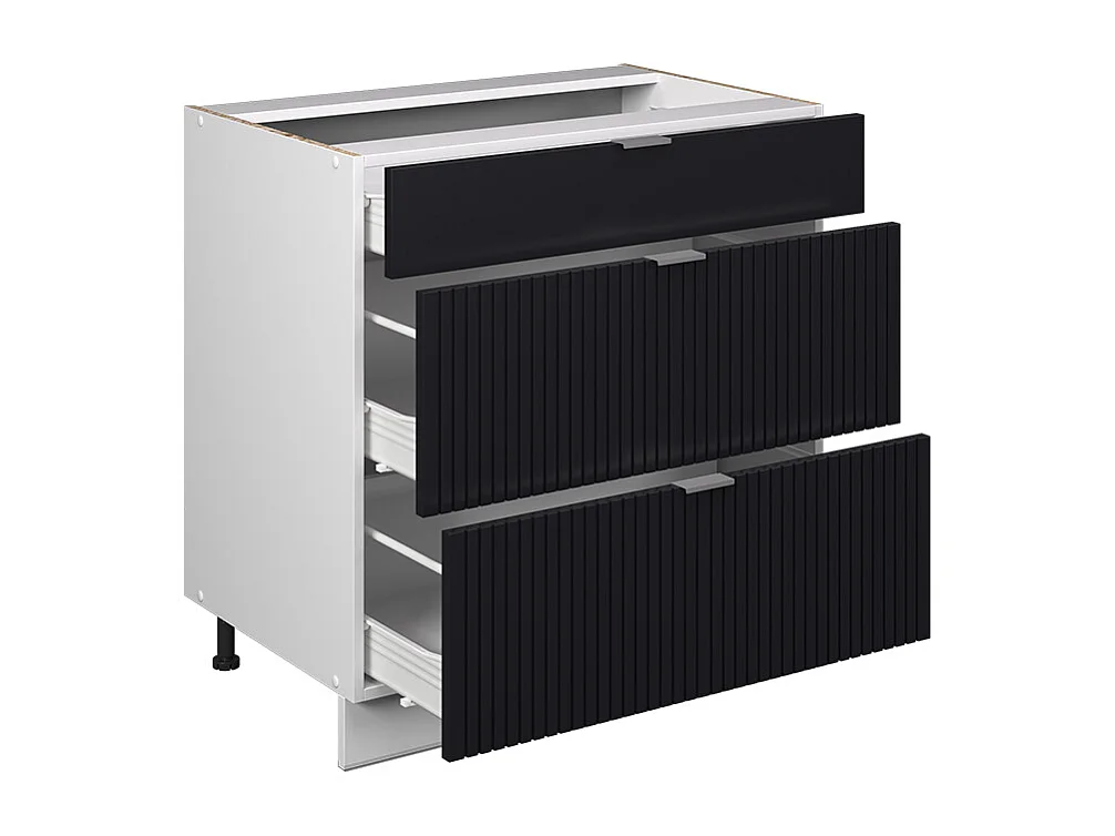 Mueble bajo de cocina rayas negras 80x51.6x82 fame-line