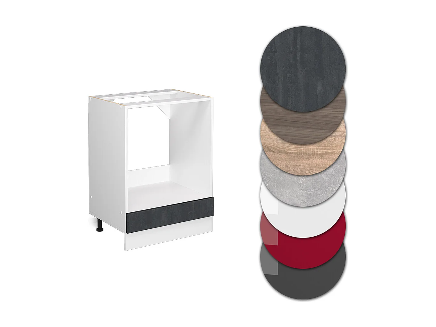 Meuble pour four béton noir 60x60x81.6 r-line