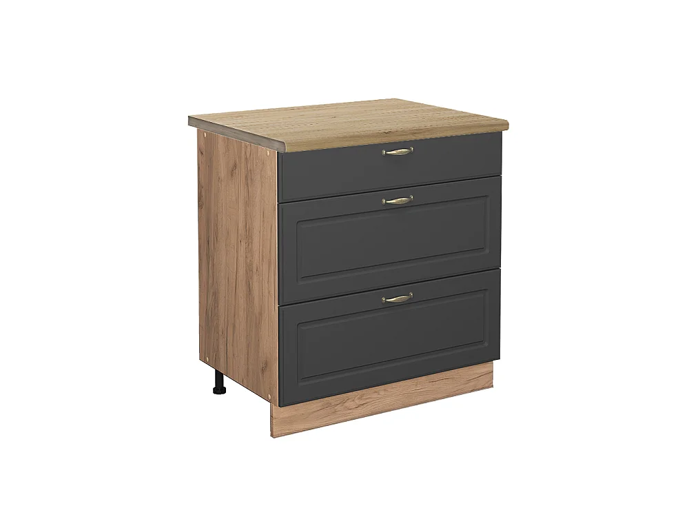 Meuble cuisine anthracite-or 80x60x82 fame-line