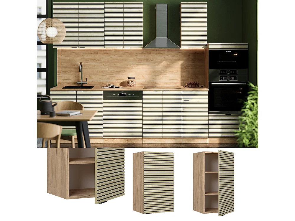 Elément haut de cuisine panneau en chêne 40x34.1x72 fame-line