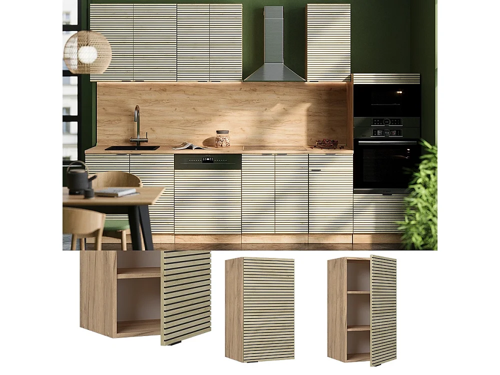 Wall cabinet oak panel 40x34.1x72 fame-line