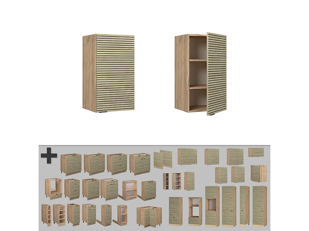 Wall cabinet oak panel 40x34.1x72 fame-line