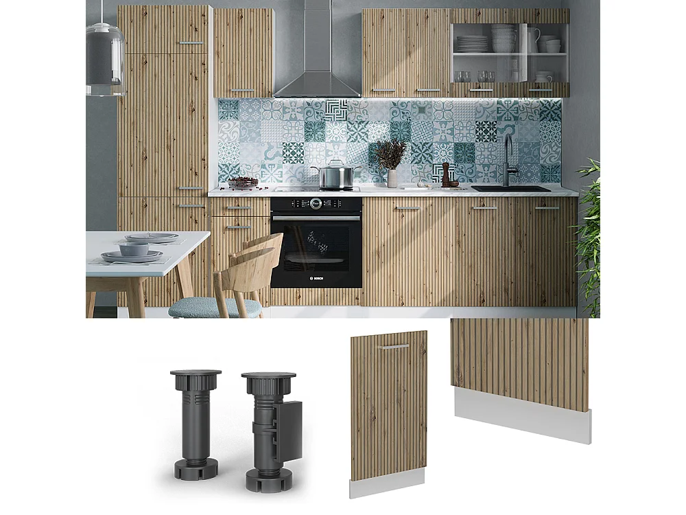 Façade de lave-vaisselle chêne artisan 45x1.6x81.8 r-line