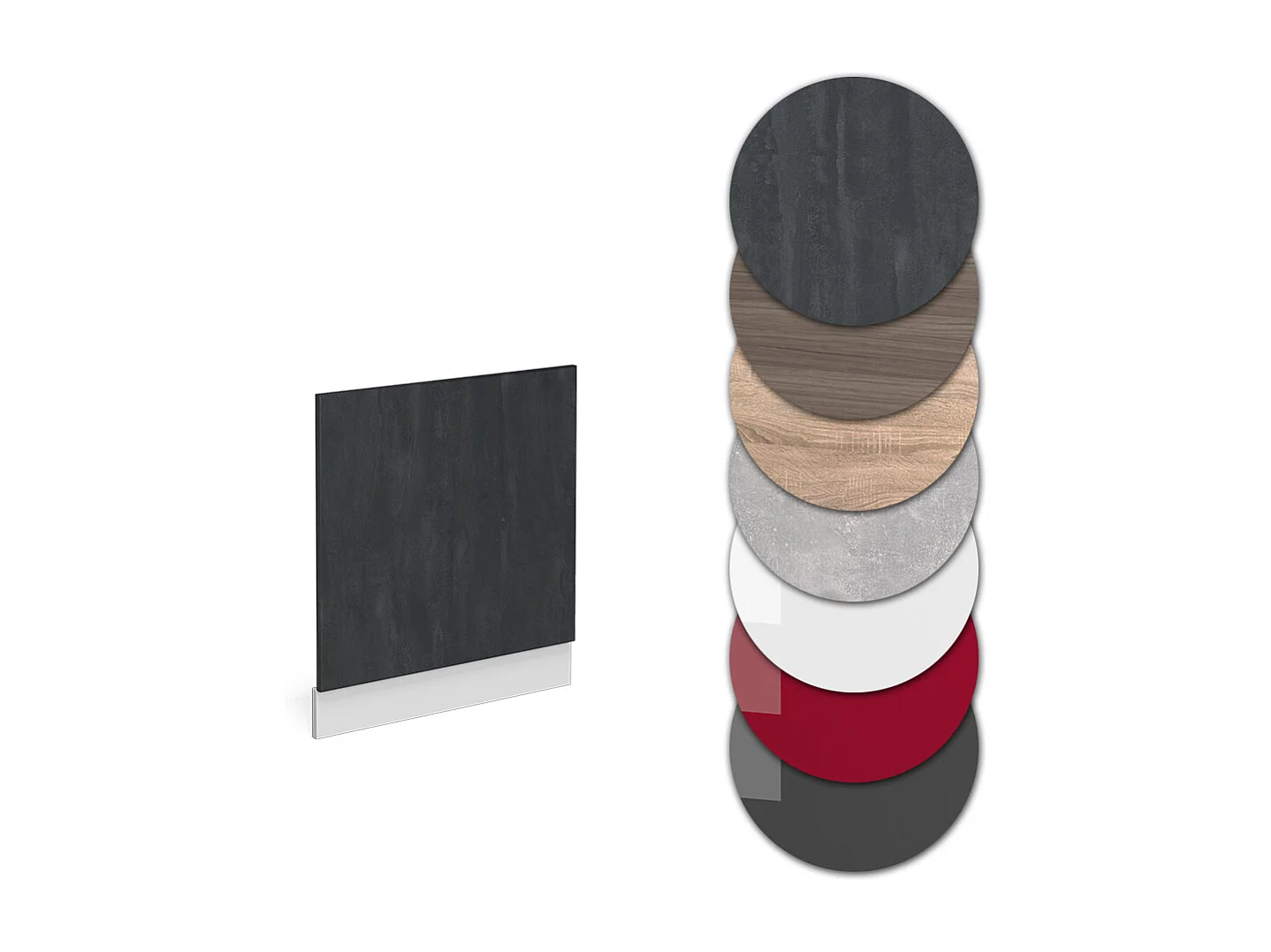 Frontblende schwarz beton 60x1.6x57.2 r-line