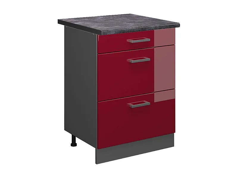 Keukenonderkast rode hoogglans 60x60x81.6 r-line