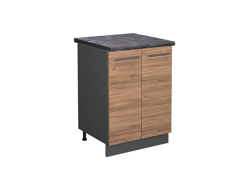 Meuble bas de cuisine chêne de force doré 60x60x82 fame-line