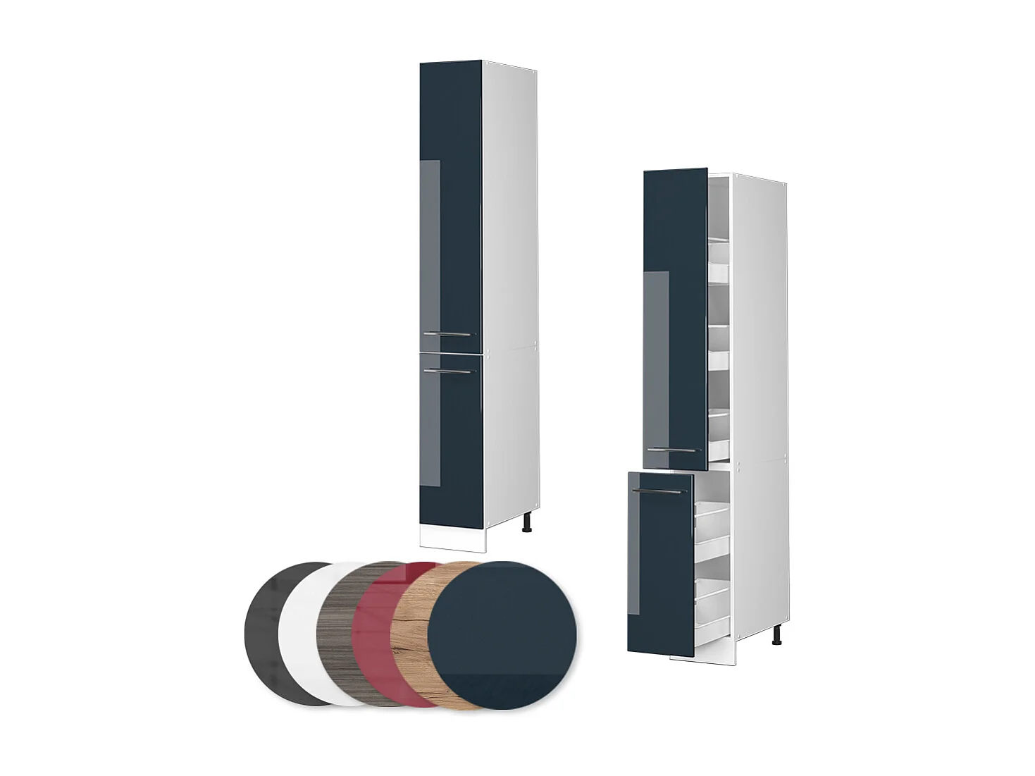 Armario de farmacia azul oscuro alto brillo 30x58x206.8 fame-line