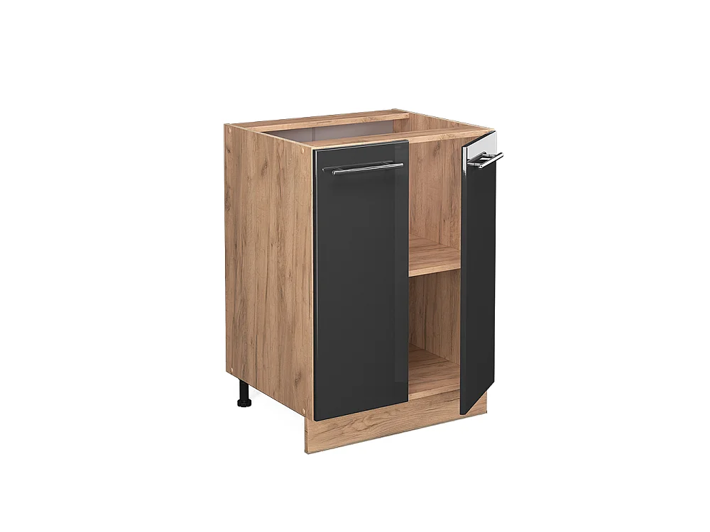 Keukenonderkast antraciet hoogglans 60x51.6x82 fame-line
