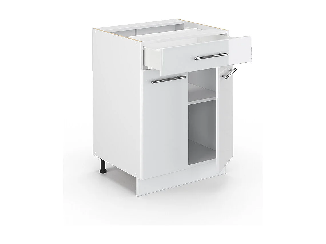 Mobiletto base per cucina bianco lucido 60x60x82 fame-line
