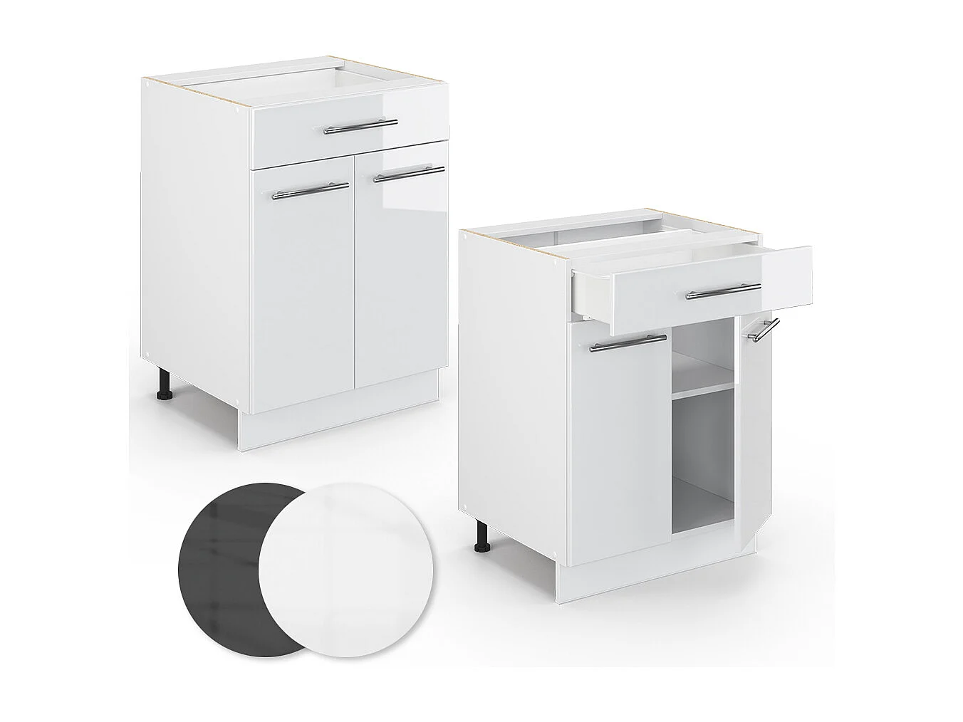 Mobiletto base per cucina bianco lucido 60x60x82 fame-line