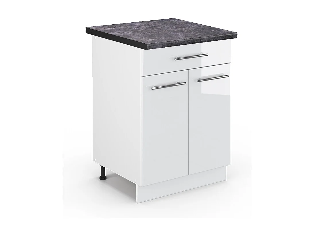 Meuble cuisine blanc haute brillance 60x60x82 fame-line