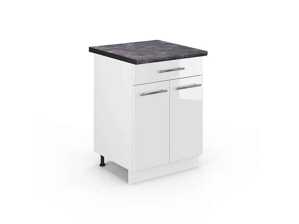 Meuble cuisine blanc haute brillance 60x60x82 fame-line