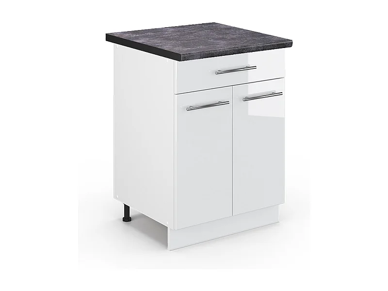 Küchenunterschrank weiß hochglanz 60x60x82 fame-line