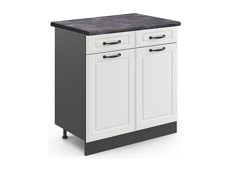 Meuble cuisine blanc campagne 80x60x81.6 r-line