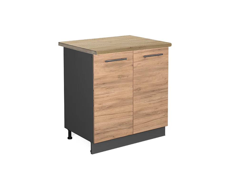 Meuble bas sous-évier chêne de force doré 80x60x82 fame-line