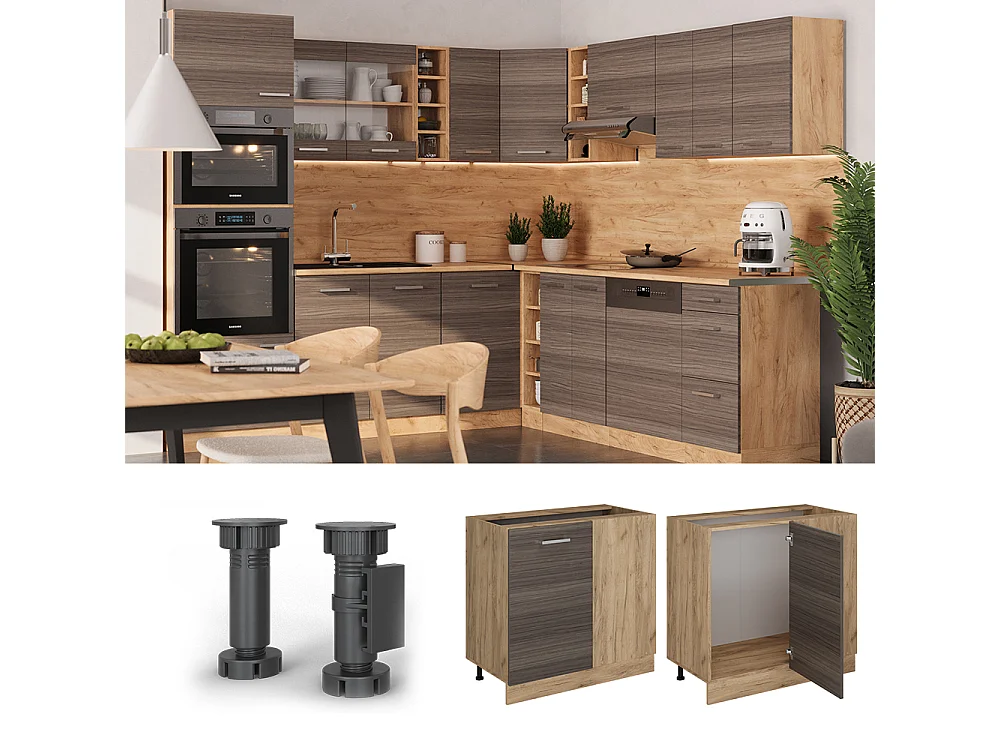 Mobile ad angolo cucina grigio nobile 86x60x81.6 r-line