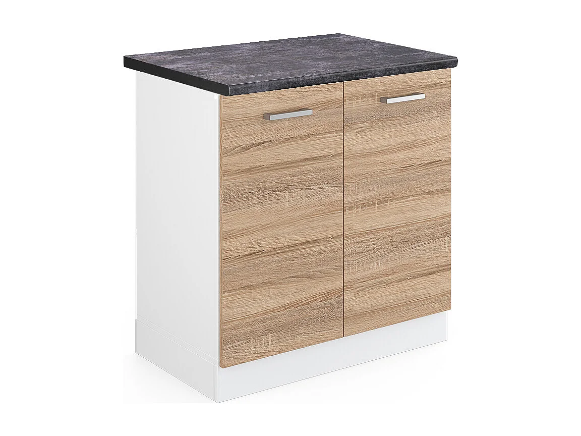 Meuble bas sous-évier sonoma 80x60x81.6 r-line