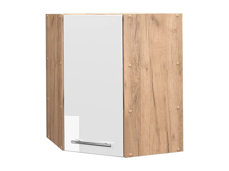 Armario colgante de esquina blanco alto brillo 57x34.1x72 fame-line