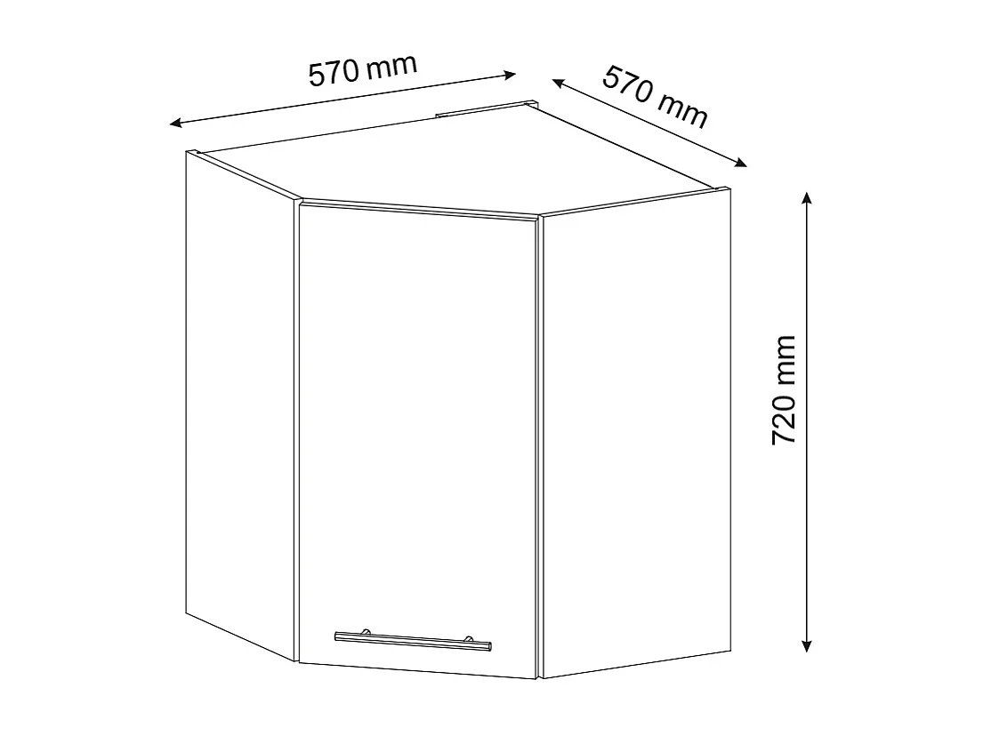 Mobile angolare da cucina bianco lucido 57x34.1x72 fame-line