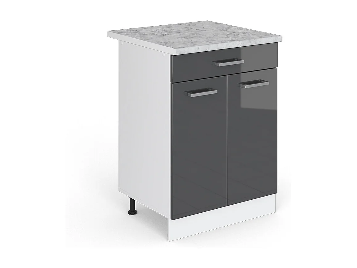 Küchenunterschrank anthrazit hochglanz 60x60x81.6 r-line