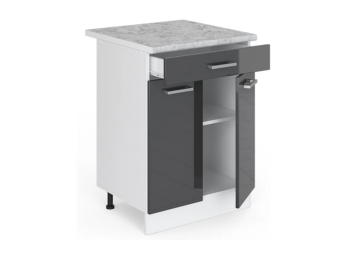Küchenunterschrank anthrazit hochglanz 60x60x81.6 r-line