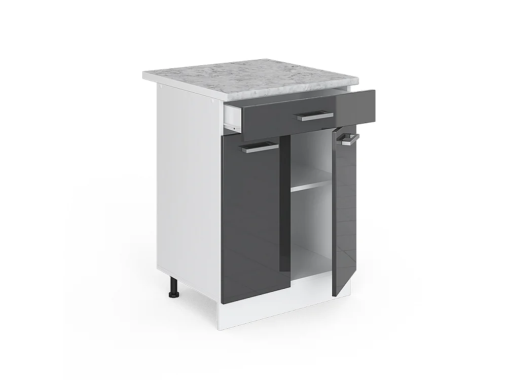 Meuble cuisine anthracite haute brillance 60x60x81.6 r-line