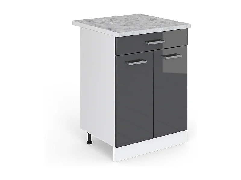 Küchenunterschrank anthrazit hochglanz 60x60x81.6 r-line