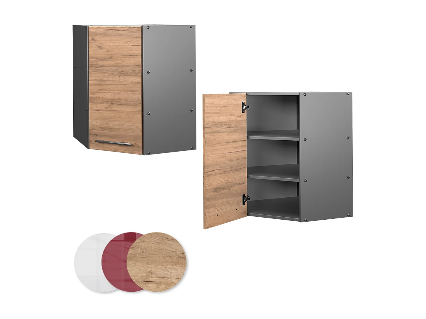 Mobile angolare da cucina quercia dorata 57x34.1x72 fame-line