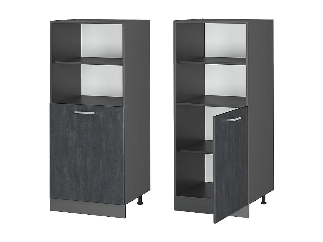 Armário de conversão de fogão concreto preto 60x57x143 r-line