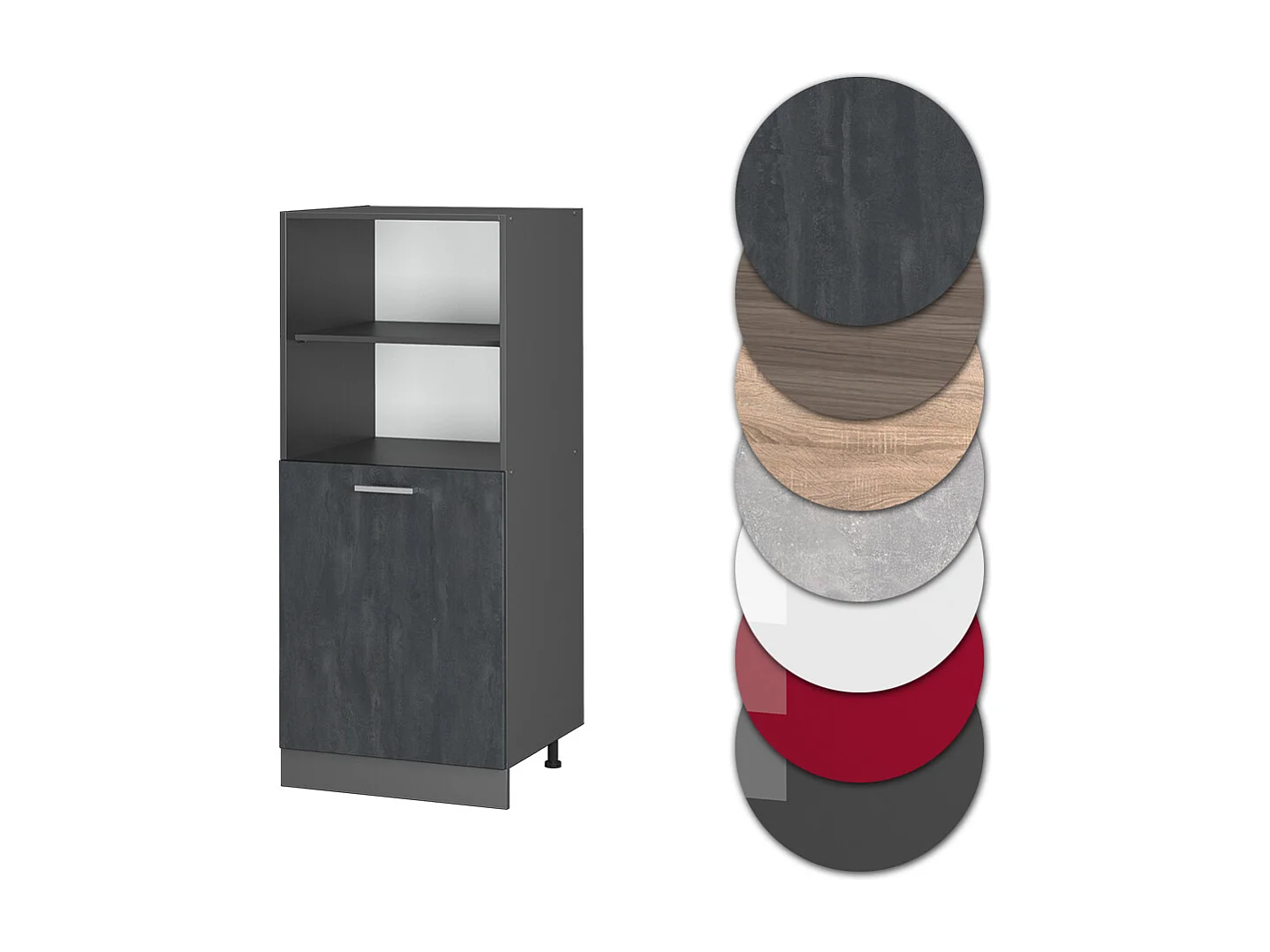 Meuble pour four béton noir 60x57x143 r-line