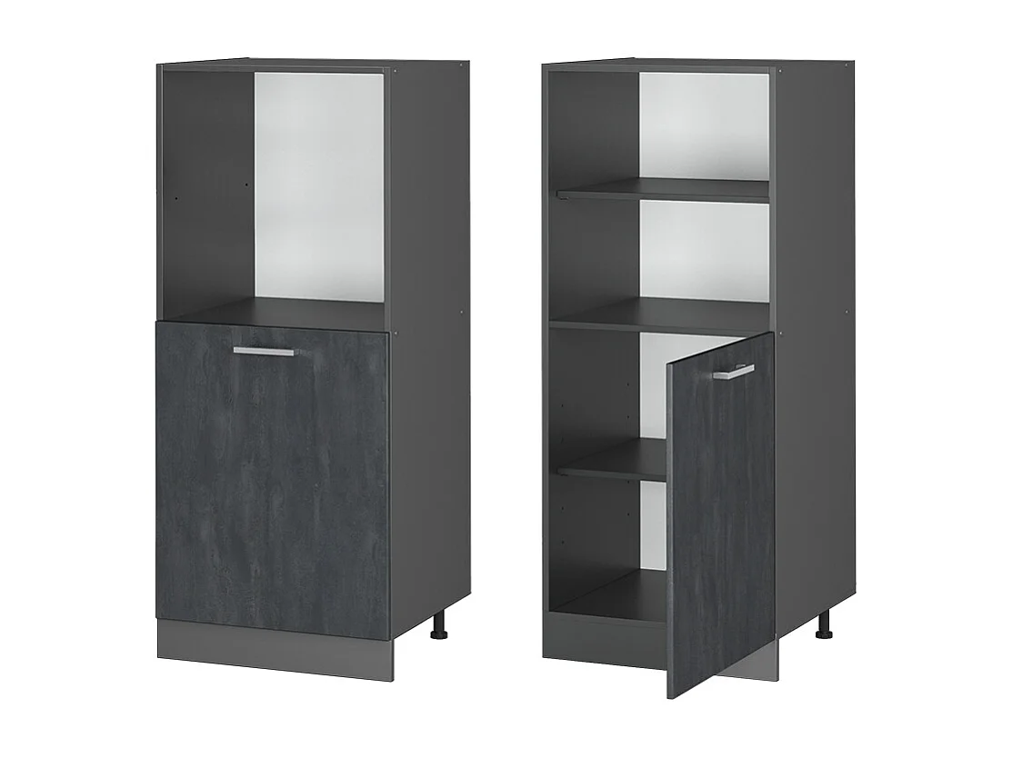 Meuble pour four béton noir 60x57x143 r-line