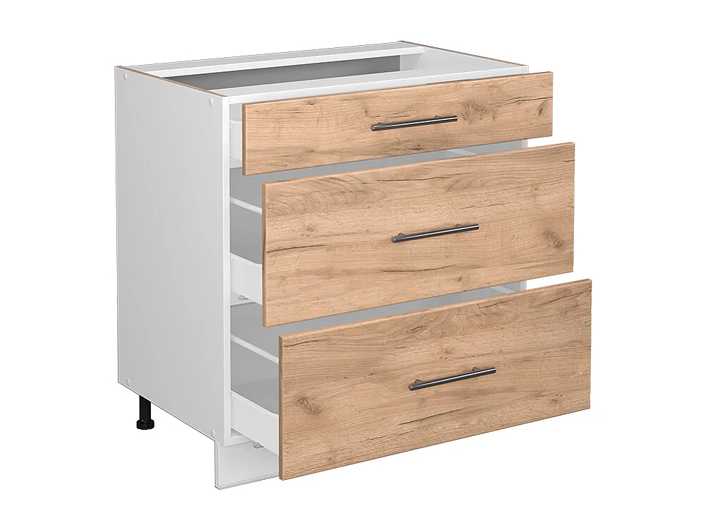 Mobiletto base per cucina quercia dorata 80x60x82 fame-line