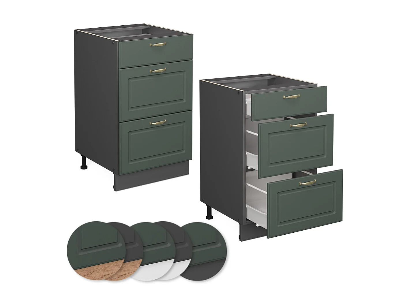 Mobiletto base per cucina verde-oro country house 50x51.6x82 fame-line