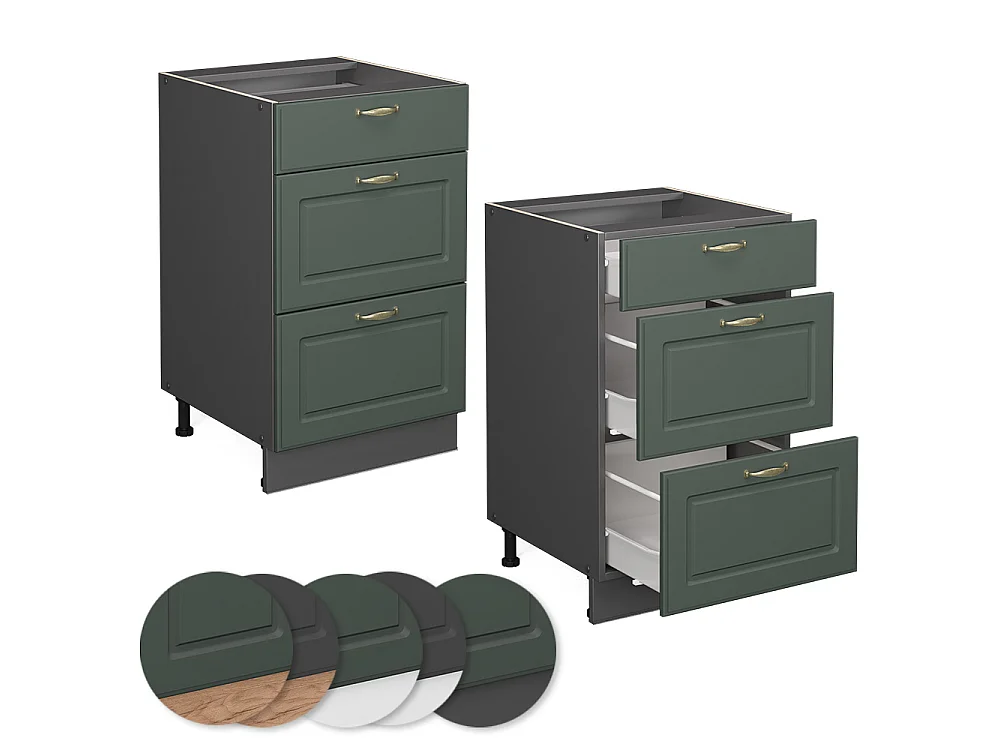 Meuble cuisine vert or campagne 50x51.6x82 fame-line