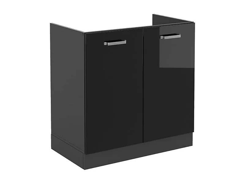 Armario bajo para fregadero negro brillo intenso 80x46x81.6 r-line