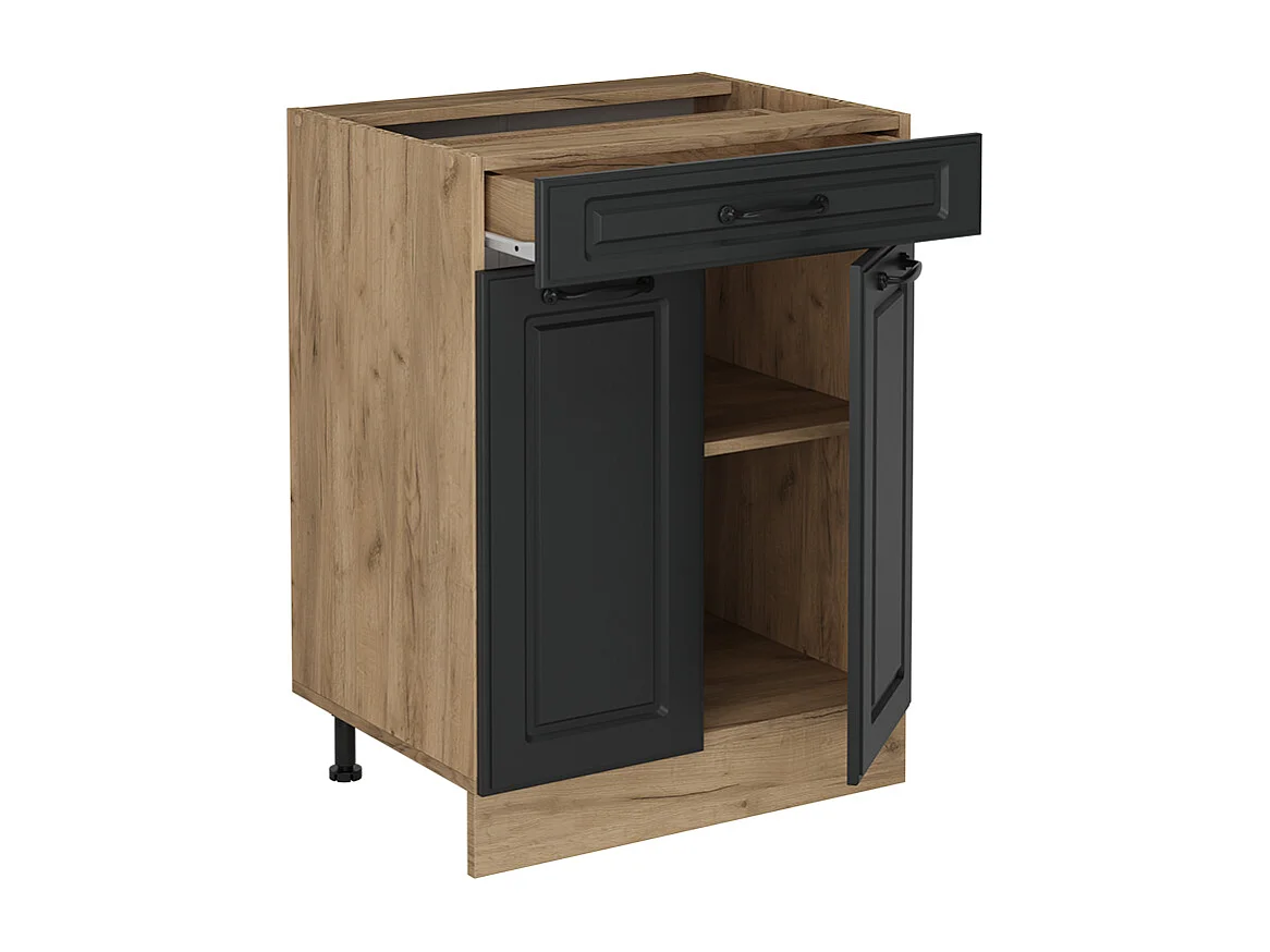 Meuble cuisine anthracite campagne 60x46x81.6 r-line