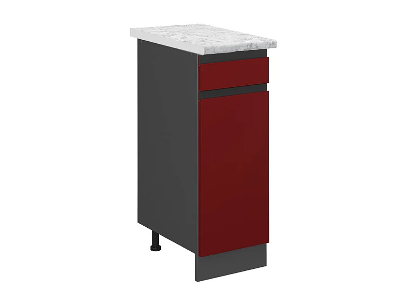 Mobiletto base per cucina rosso 30x60x81.6 r-line