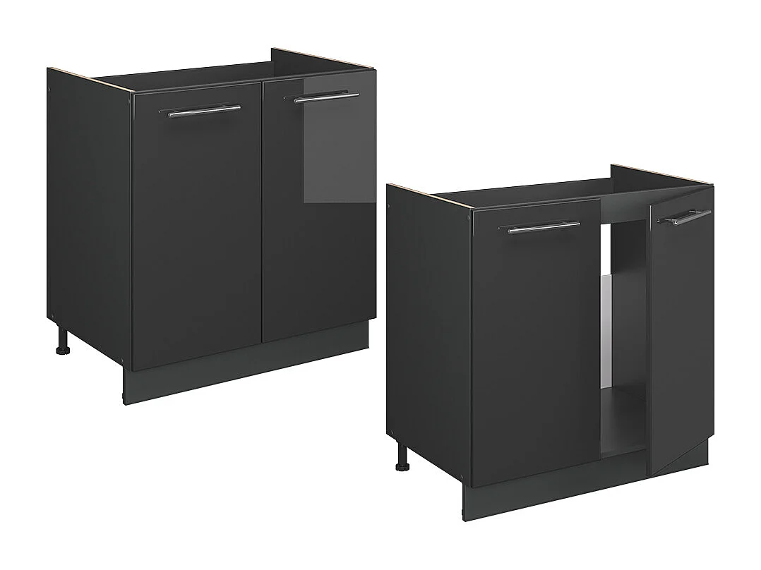 Mobile lavello cucina antracite lucido 80x60x82 fame-line