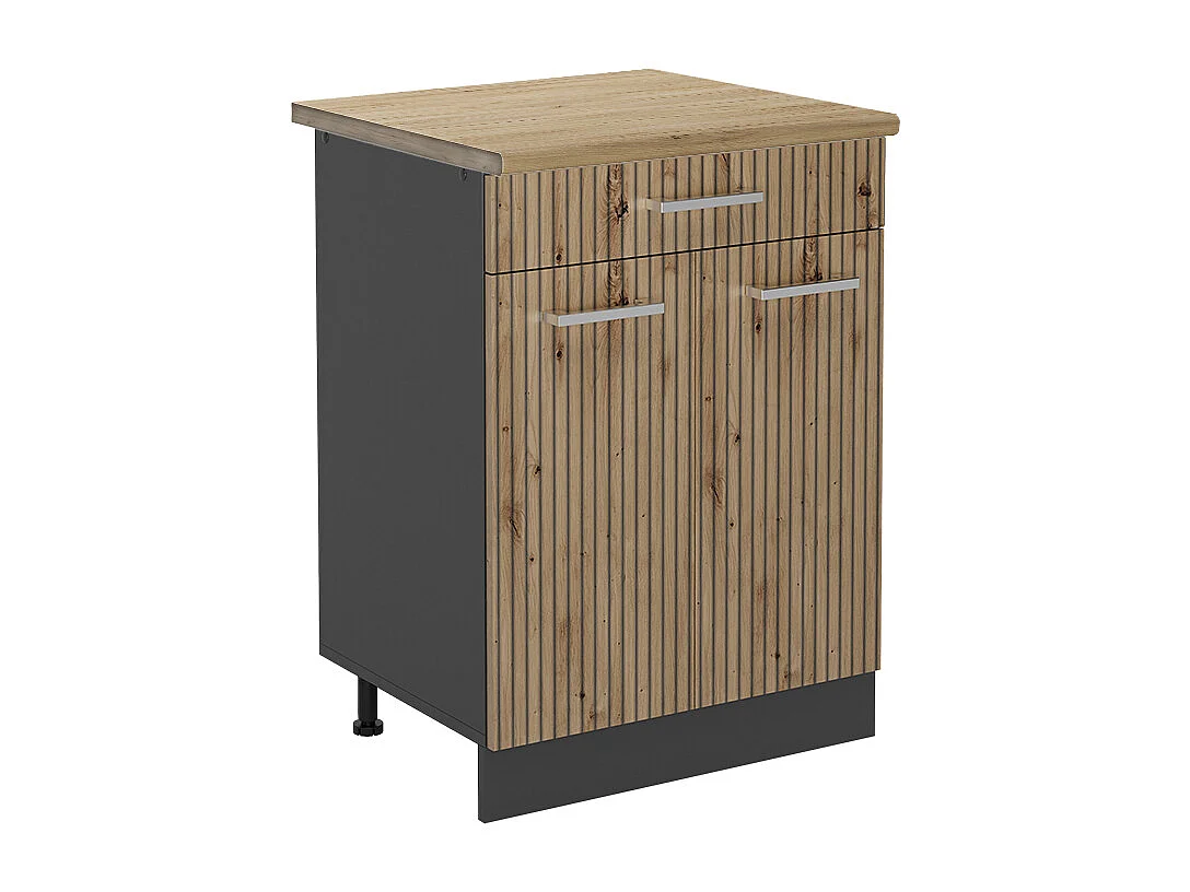 Mueble bajo de cocina roble artesanal 60x60x81.6 r-line