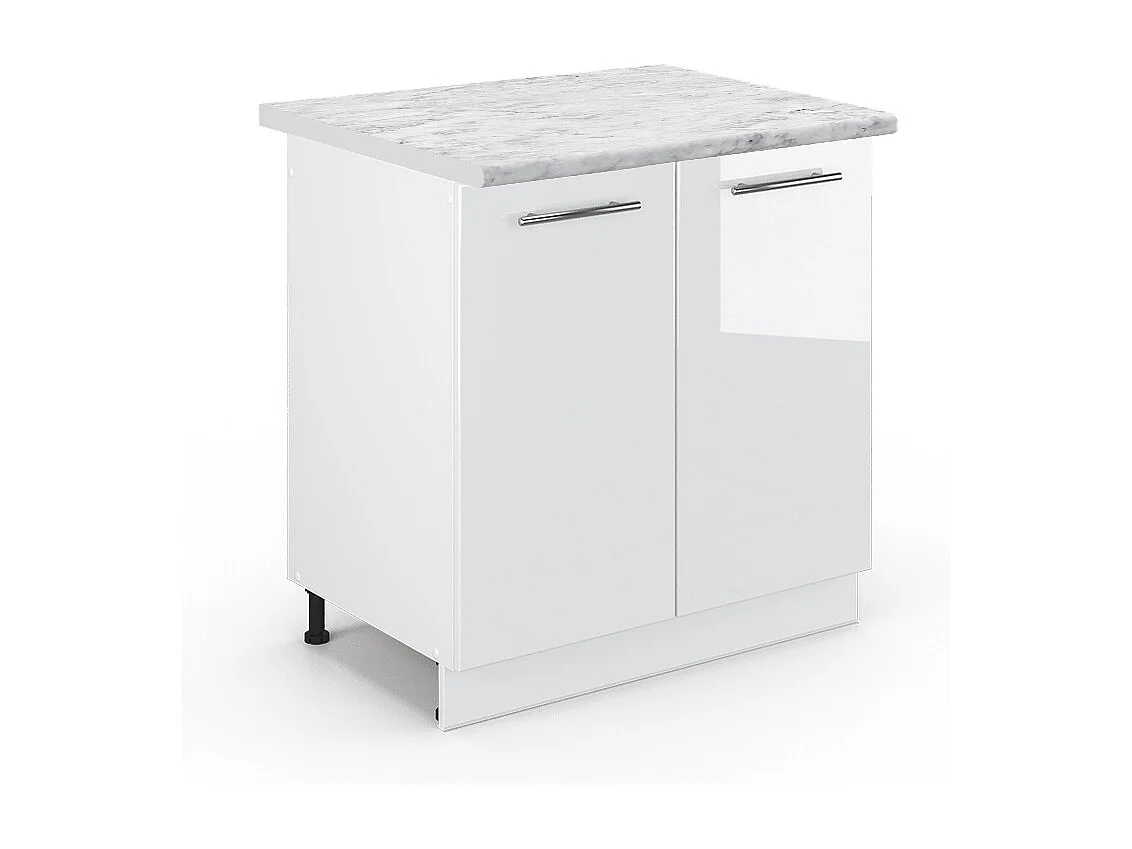 Meuble bas sous-évier blanc haute brillance 80x60x82 fame-line