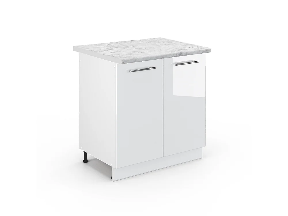 Meuble bas sous-évier blanc haute brillance 80x60x82 fame-line
