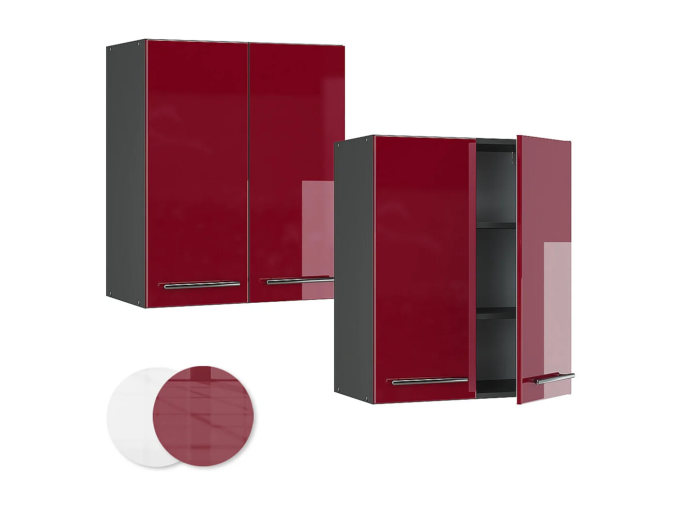 Hängeschrank bordeaux hochglanz 60x34.1x72 fame-line