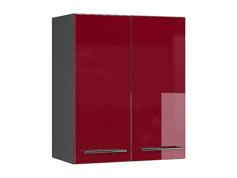 Elément haut de cuisine rouge bordeaux haute brillance 60x34.1x72 fame-line